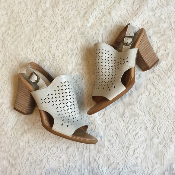 b.o.c. Shoes - B.O.C leather laser cut strap heeled sandals